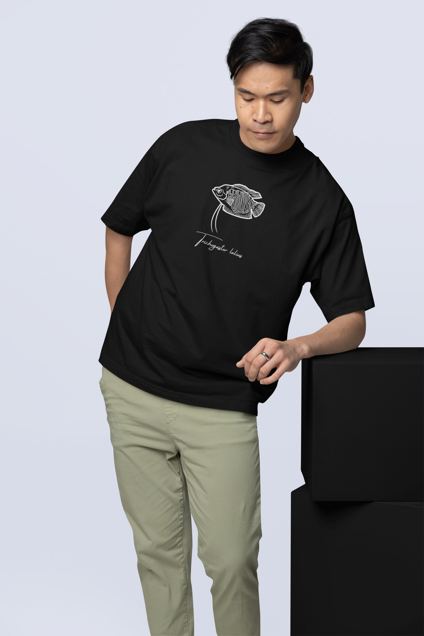 Tshirt Fadenfisch Schwarz