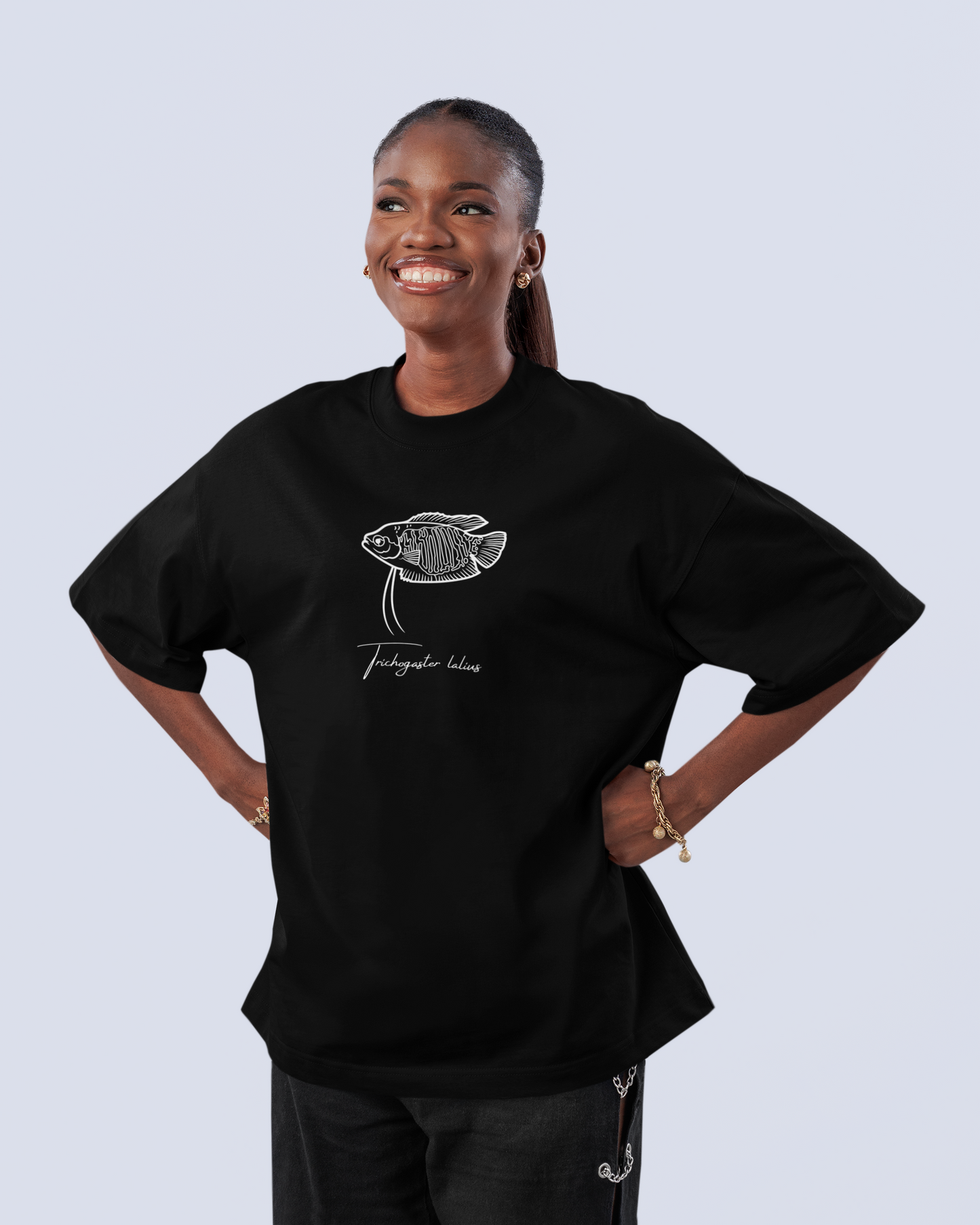 Tshirt Fadenfisch Schwarz